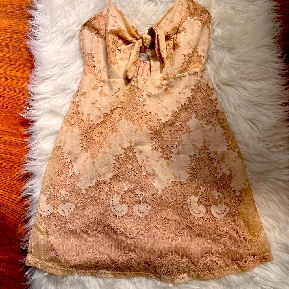 Peach love California nude dress